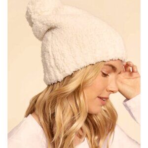 Barefoot Dreams CozyChic Cable Beanie W/Pom Pom In Cream